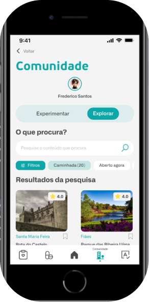 mobile com a tela da aplicação