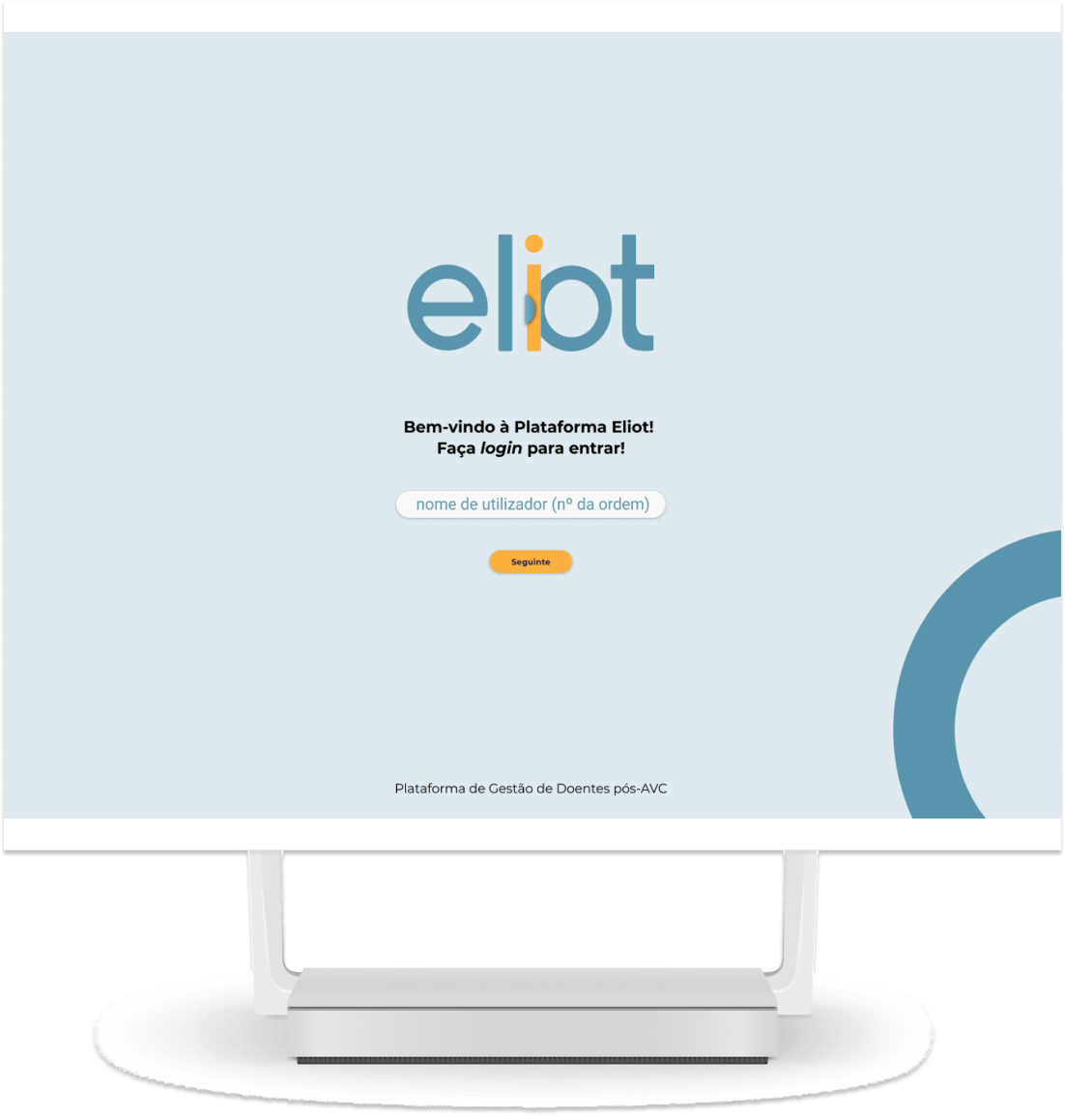 desktop com o logo eliot